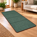 Grellina™ Forest Green Vertical Ribbed Folding Travel Mat — unfolded mat