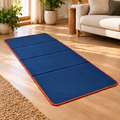 Grellina™ Navy Contrast-Trim Folding Travel Mat — unfolded mat