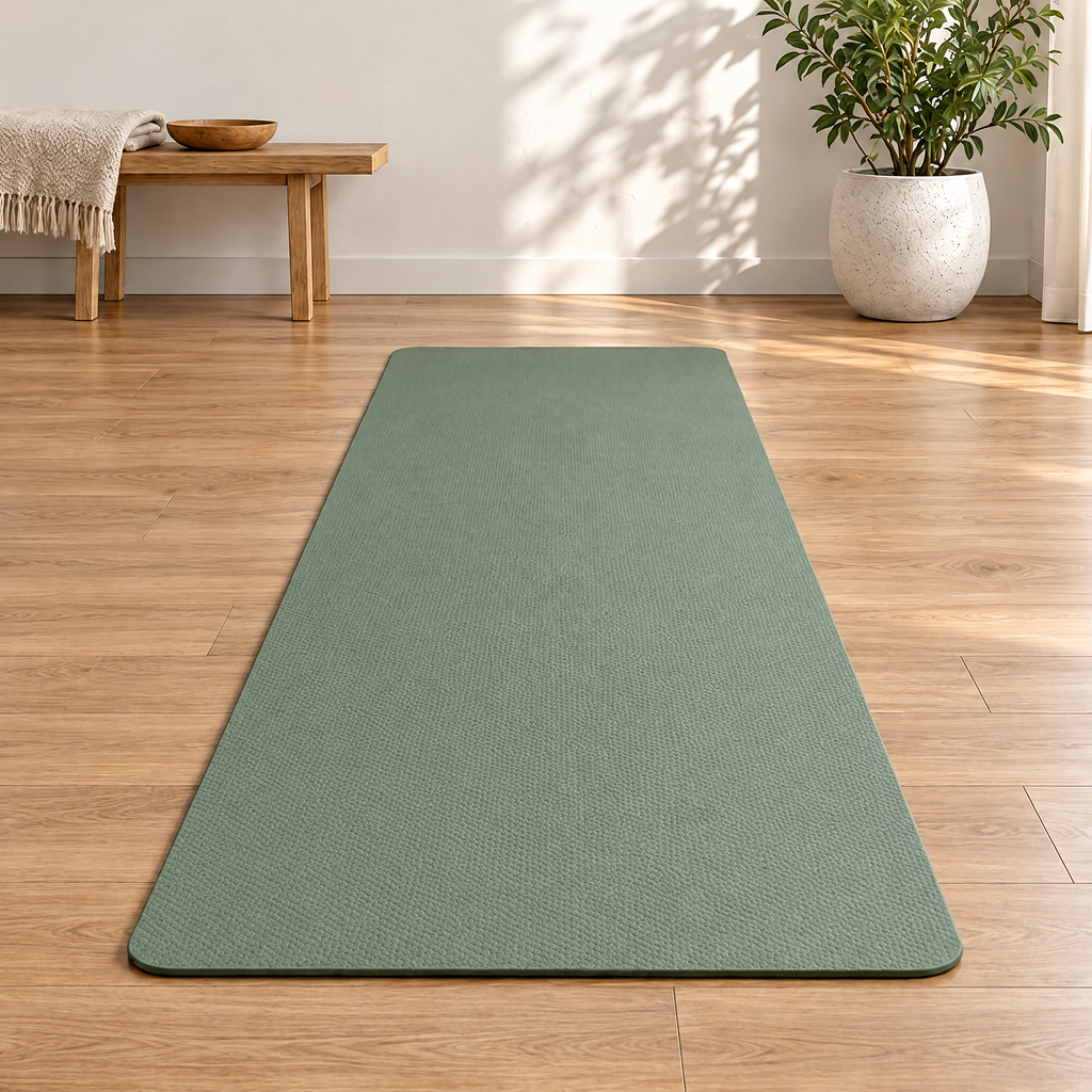 Grellina™ Sage green TPE yoga mat with rounded corners